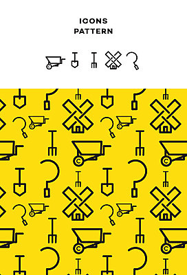 아이콘 패턴 농업 사람없음 농장 수레 풍차 패턴백그라운드 삽 갈고리 곡괭이 2D아이콘 AI파일 산업 백그라운드 무늬 카트 파일형식 벡터