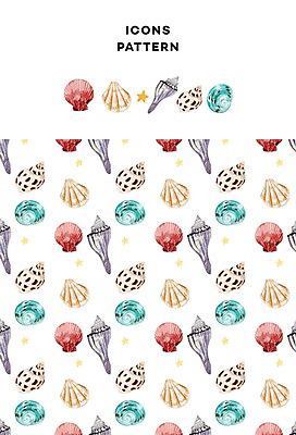 PSD 아이콘 ZIP 패턴 조개 사람없음 패턴백그라운드 소라 2D아이콘 백그라운드 무늬 어패류 파일형식