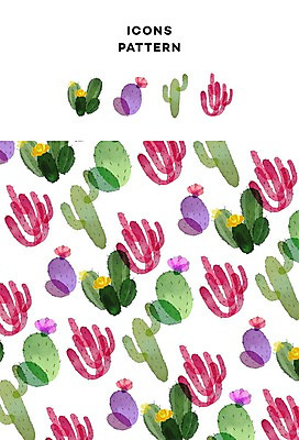 PSD 아이콘 ZIP 패턴 선인장 사람없음 패턴백그라운드 선인장꽃 2D아이콘 식물 꽃 백그라운드 무늬 파일형식