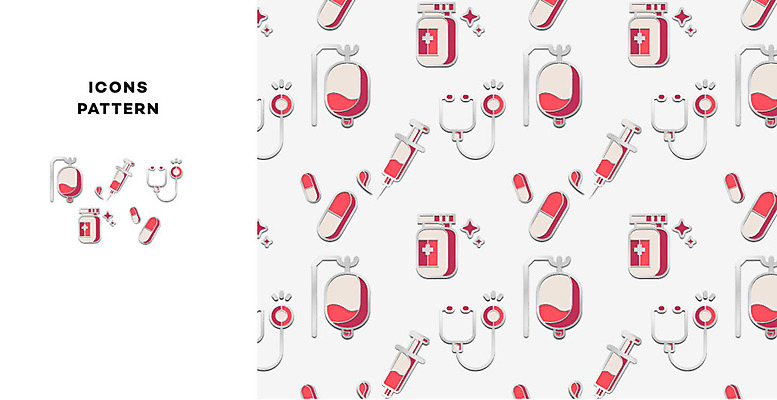 아이콘 패턴 의학 청진기 주사기 사람없음 알약 패턴백그라운드 약병 링거 2D아이콘 AI파일 백그라운드 무늬 의료기기 약 병_담는 파일형식 벡터