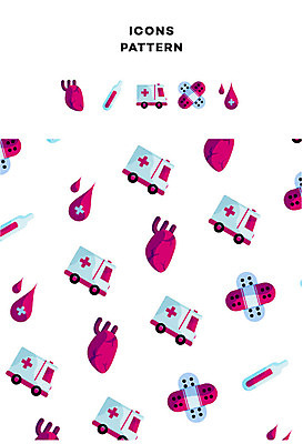 아이콘 패턴 의학 사람없음 패턴백그라운드 심장 반창고 혈액 온도계 체온계 구급차 2D아이콘 AI파일 백그라운드 무늬 자동차 의료용품 장기_의학 파일형식 벡터