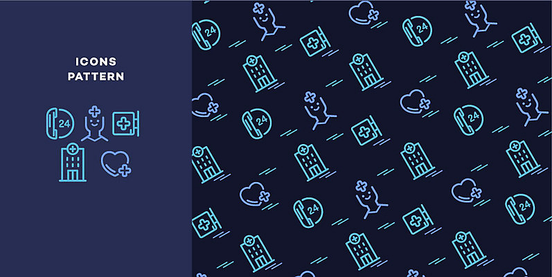 아이콘 패턴 의학 병원 사람없음 의사 패턴백그라운드 하트 전화기 얼굴모양 24시간 2D아이콘 AI파일 모양 얼굴 백그라운드 무늬 의료진 시간 파일형식 벡터