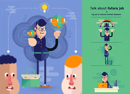 직업 캐릭터 남자 서류가방 일러스트 직업캐릭터 여러명 성인 상담원 다문화 지구촌 다문화사회 소통 의사소통 전구모양 국내일러스트 일러캐릭터 AI파일 모양 다수 컨셉 가방 전구 사람 사무원 사회_공동체 사회이슈 파일형식 벡터