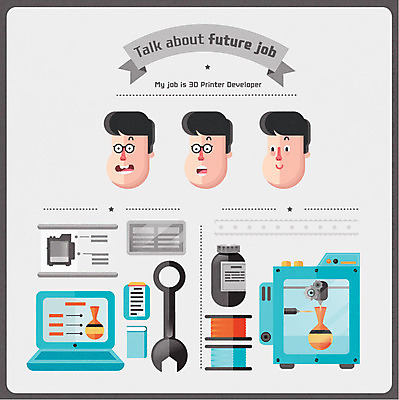 직업 캐릭터 남자 일러스트 직업캐릭터 성인 책 세명 노트북 스패너 기술자 3D프린터 국내일러스트 일러캐릭터 AI파일 사람 전자제품 공구 인쇄기 파일형식 벡터