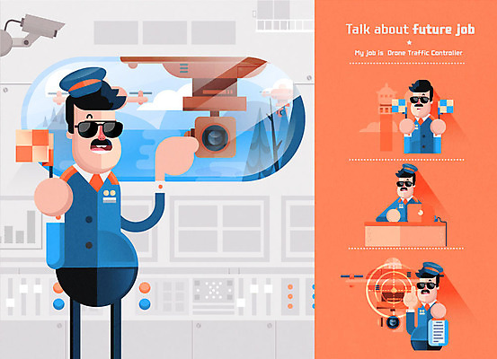 직업 캐릭터 남자 일러스트 직업캐릭터 여러명 성인 선글라스 깃발 감시카메라 드론 관제사 국내일러스트 일러캐릭터 AI파일 안경 다수 사람 카메라 파일형식 벡터