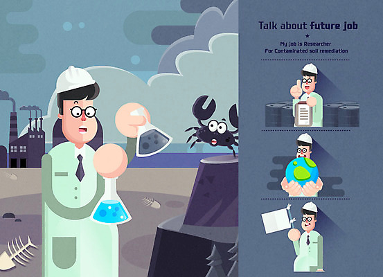 직업 캐릭터 남자 지구 일러스트 공장 직업캐릭터 여러명 성인 환경오염 오염 안전모 연구원 삼각플라스크 기름통 백기 정화 국내일러스트 일러캐릭터 AI파일 다수 컨셉 공업 통 사람 깃발 헬멧 안전장비 플라스크 파일형식 벡터