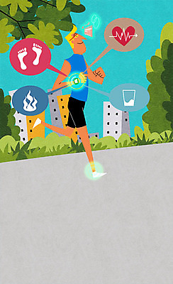 주간 PSD 나무 남자 일러스트 한명 빌딩 성인 야외 스마트기기 달리기 운동 스마트 스마트워치 국내일러스트 자연요소 식물 1 컨셉 모션 건강 사람 건물 전자제품 웨어러블 파일형식