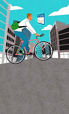 주간 PSD 남자 일러스트 거리 한명 빌딩 성인 야외 스마트기기 자전거 스마트 네비게이션 스마트안경 국내일러스트 자연요소 1 안경 컨셉 사람 건물 전자제품 바이크 파일형식