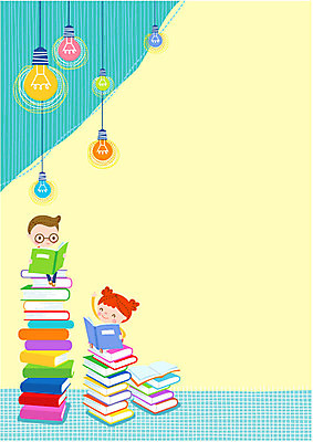여자 교육 남자 어린이 일러스트 전구 두명 책 독서 쌓기 프레임일러스트 국내일러스트 AI파일 모션 프레임 사람 파일형식 벡터