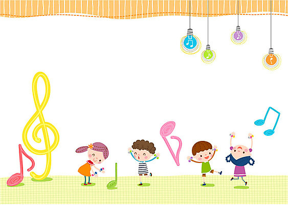 여자 교육 남자 어린이 음악 음표 일러스트 전구 여러명 높은음자리표 음악교육 프레임일러스트 국내일러스트 AI파일 기호 다수 문화예술 프레임 사람 파일형식 벡터