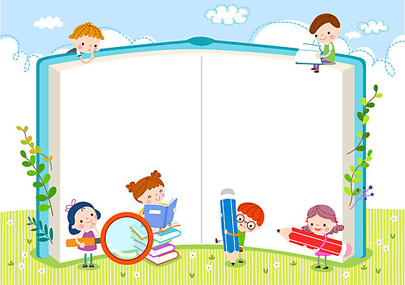 구름 여자 교육 남자 어린이 일러스트 돋보기 여러명 책 독서 연필 풀잎 프레임일러스트 국내일러스트 AI파일 자연요소 다수 잎 학용품 프레임 사람 필기구 풀_식물 파일형식 벡터