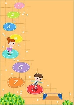 여자 교육 남자 어린이 일러스트 두명 숫자 뜀뛰기 프레임일러스트 국내일러스트 AI파일 문자 프레임 사람 파일형식 벡터