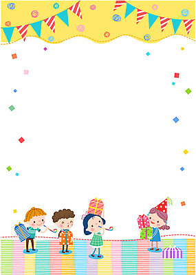 여자 교육 남자 어린이 일러스트 여러명 선물상자 고깔모자 생일파티 가랜드 프레임일러스트 국내일러스트 AI파일 모자_잡화 다수 프레임 선물 사람 상자 생일 파티용품 파일형식 벡터