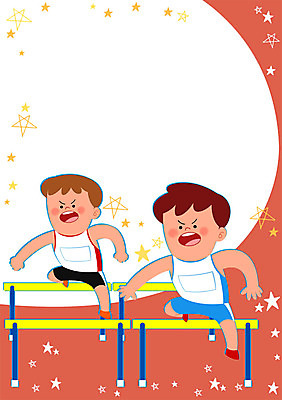 PSD 남자 별 어린이 스포츠 일러스트 청소년 프레임 두명 허들 허들경기 국내일러스트 자연요소 사람 장애물 육상스포츠 파일형식