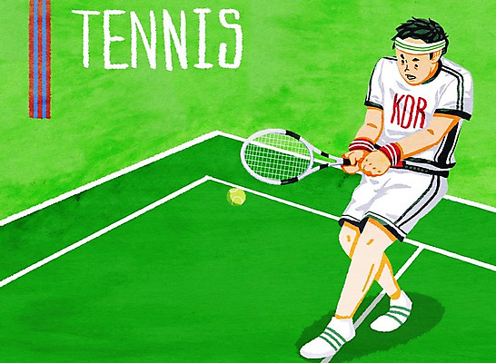 PSD 남자 스포츠 일러스트 한명 성인 테니스 테니스라켓 테니스장 테니스공 테니스선수 국내일러스트 1 공 스포츠시설 운동선수 사람 구기 라켓 테니스용품 파일형식