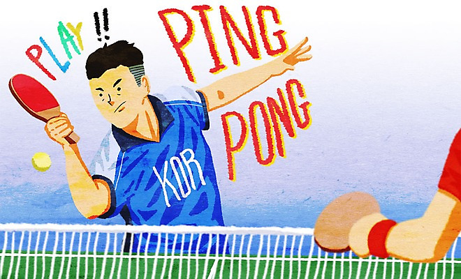 PSD 남자 스포츠 일러스트 한명 성인 탁구채 탁구용품 탁구 탁구공 탁구선수 탁구대 탁구장 국내일러스트 1 스포츠용품 공 스포츠시설 운동선수 사람 구기 라켓 파일형식