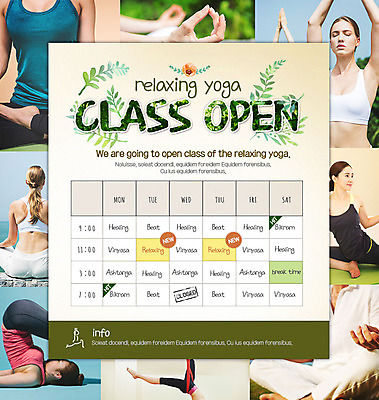 PSD 외국인 템플릿 여자 스포츠 웹템플릿 요가 이벤트페이지 이벤트 여러명 성인 한국인 요가자세 계획표 요가복 이미지템플릿 웰빙 포즈 다수 사람 동양인 인종 운동복 계획 페이지 파일형식