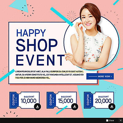 PSD 템플릿 여자 웹템플릿 팝업 이벤트팝업 웹팝업 한명 이벤트 20대 성인 쇼핑 세일 한국인 의료성형뷰티 이미지템플릿 1 사람 동양인 청년 파일형식