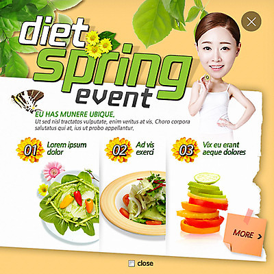 PSD 템플릿 여자 꽃 웹템플릿 다이어트 채소 나뭇잎 팝업 이벤트팝업 웹팝업 한명 이벤트 성인 뷰티 샐러드 한국인 레이어팝업 의료성형뷰티 이미지템플릿 식물 1 음식 잎 건강 사람 동양인 파일형식