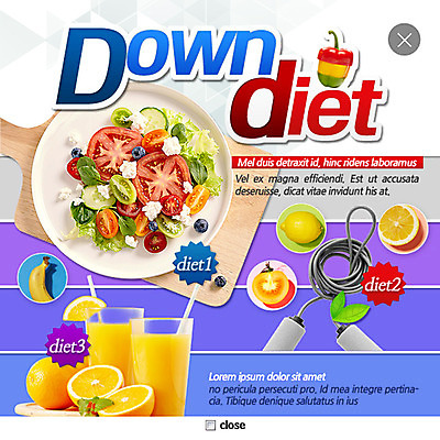 PSD 템플릿 웹템플릿 다이어트 오렌지 바나나 팝업 이벤트팝업 웹팝업 이벤트 사람없음 뷰티 샐러드 오렌지주스 레몬 줄넘기 레이어팝업 트로피컬아트 이미지템플릿 음식 과일 건강 운동 과일주스 그림 파일형식