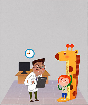 여자 남자 어린이 시계 일러스트 병원 성인 두명 모니터 진료 환자 의사 책상 키재기 신체검사 건강검진 서류판 국내일러스트 AI파일 가구 의학 사람 컴퓨터 사무용품 의료진 측정 검사_조사 키_신체 파일형식 벡터