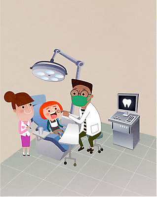 여자 남자 어린이 일러스트 치과 병원 마스크 성인 세명 진료 환자 간호사 의사 치아 치과의사 치과용품 신체검사 치과진료 건강검진 국내일러스트 AI파일 의학 사람 의료진 의료용품 소화기관 검사_조사 파일형식 벡터