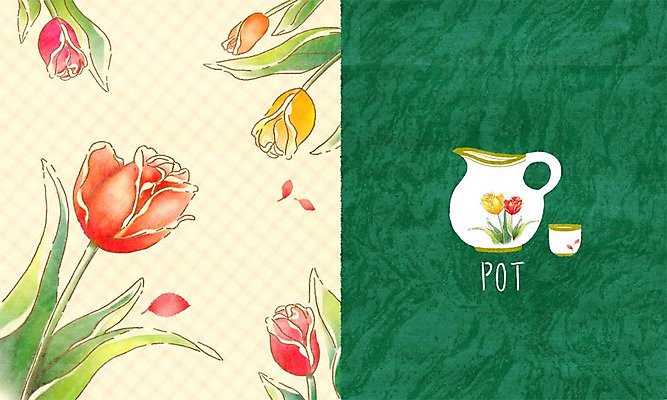 PSD 꽃잎 꽃 일러스트 페인팅 주전자 사람없음 튤립 도자기공예 물컵 꽃프레임 포슬린 국내일러스트 식물 주방용품 프레임 컵 도자기 공예 파일형식