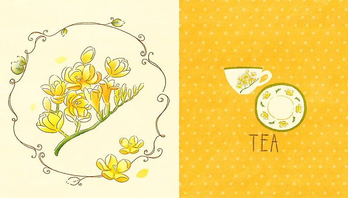 PSD 꽃잎 꽃 일러스트 페인팅 사람없음 찻잔 도자기공예 꽃프레임 프리지어 포슬린 국내일러스트 식물 잔 프레임 도자기 공예 파일형식