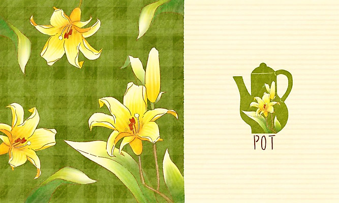 PSD 꽃잎 꽃 일러스트 페인팅 주전자 사람없음 백합 도자기공예 꽃프레임 포슬린 국내일러스트 식물 주방용품 프레임 도자기 공예 파일형식