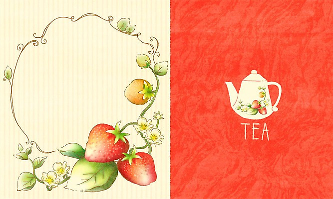 PSD 꽃잎 꽃 일러스트 페인팅 딸기 주전자 사람없음 찻주전자 도자기공예 꽃프레임 포슬린 국내일러스트 식물 과일 주방용품 프레임 도자기 공예 파일형식