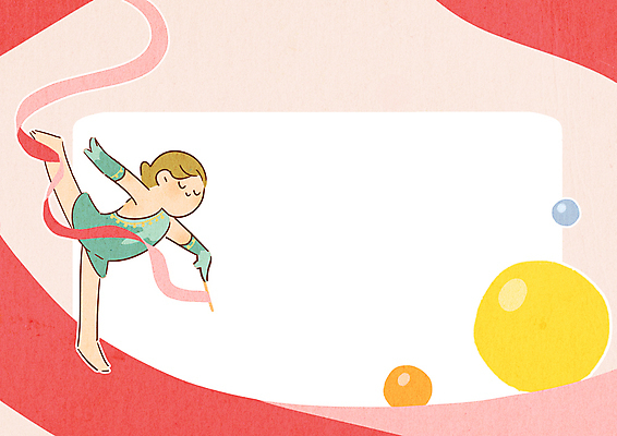 PSD 여자 리본 올림픽 일러스트 공 하계올림픽 프레임 한명 성인 리듬체조 리듬체조선수 프레임일러스트 국내일러스트 1 스포츠 운동선수 사람 파일형식