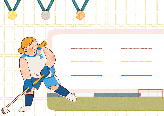 PSD 여자 올림픽 일러스트 하계올림픽 프레임 한명 성인 하키 금메달 하키채 하키선수 동메달 은메달 프레임일러스트 국내일러스트 1 스포츠 운동선수 사람 구기 메달 하키용품 파일형식