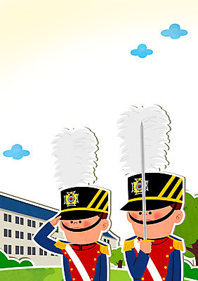 PSD 나무 구름 남자 일러스트 학교 성인 두명 군인 칼 군복 군용 육군 군모 군인캐릭터 일러캐릭터 자연요소 식물 직업 캐릭터 교육 유니폼 군대 사람 국군 파일형식