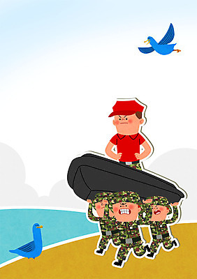 PSD 남자 일러스트 조류 여러명 성인 해변 달리기 군인 보트 연습 군복 군용 군모 군인캐릭터 해병대 해병대모자 훈련조교 일러캐릭터 동물 직업 캐릭터 모자_잡화 바다 다수 유니폼 배_교통 모션 군대 사람 국군 파일형식