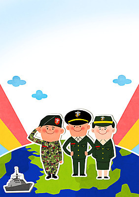PSD 구름 여자 남자 일러스트 성인 세명 군인 군복 군용 전투함 경례 군모 군인캐릭터 전투복 해병대 일러캐릭터 자연요소 직업 캐릭터 유니폼 배_교통 군대 사람 인사 국군 파일형식