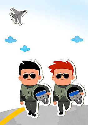 PSD 구름 남자 일러스트 군용기 성인 두명 선글라스 군인 파일럿 군복 군용 군모 군인캐릭터 전투기지 일러캐릭터 자연요소 직업 캐릭터 안경 유니폼 비행기 군대 사람 국군 파일형식