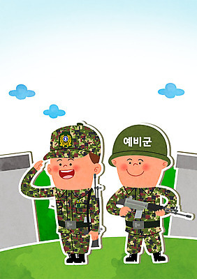 PSD 구름 남자 일러스트 성인 두명 군인 총 군복 군용 경례 군모 군인캐릭터 예비군 예비군모자 예비군복 일러캐릭터 자연요소 직업 캐릭터 무기 유니폼 군대 사람 인사 국군 파일형식