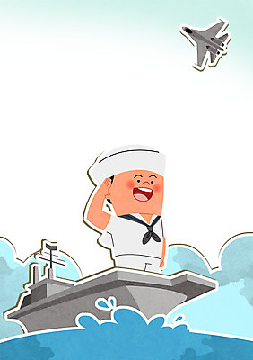 PSD 남자 바다 일러스트 군용기 한명 성인 군인 군복 군용 해군 전투함 경례 군모 군인캐릭터 일러캐릭터 직업 캐릭터 1 유니폼 배_교통 비행기 군대 사람 인사 국군 파일형식