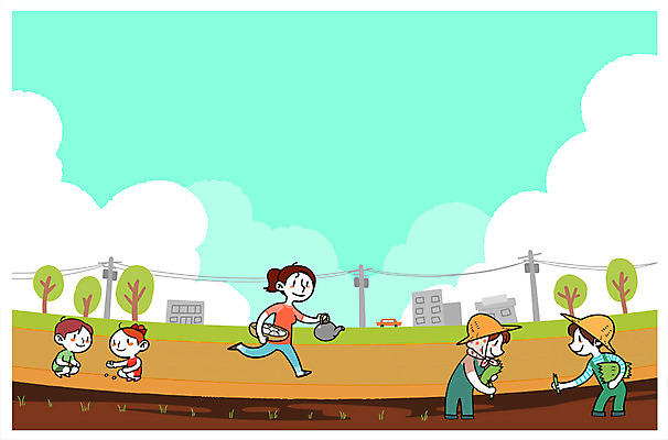 주간 PSD 나무 구름 여자 남자 어린이 일러스트 주전자 논 여러명 성인 야외 시골 농부 전봇대 고향 모내기 공기놀이 새참 국내일러스트 자연요소 식물 직업 공공시설 다수 농업 놀이 주방용품 사람 파일형식