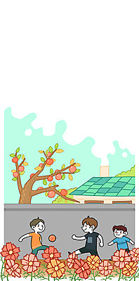 주간 PSD 남자 어린이 일러스트 지붕 세명 축구 가을 시골 감나무 코스모스 공놀이 고향 국내일러스트 자연요소 나무 계절 꽃 공 놀이 감 사람 구기 파일형식