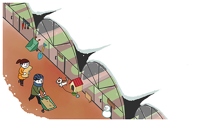 주간 PSD 여자 남자 겨울 일러스트 눈사람 성인 두명 수레 시골 눈 강아지 삽 개집 비닐하우스 고향 국내일러스트 자연요소 계절 농업 날씨 사람 반려동물 카트 개 애견용품 파일형식