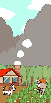 주간 PSD 나무 남자 일러스트 산 주택 한명 성인 야외 시골 강아지 농부 무 고향 무밭 국내일러스트 자연요소 식물 직업 1 밭 뿌리채소 사람 건물 반려동물 개 파일형식