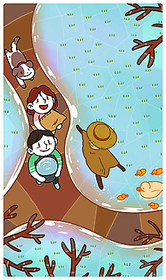 주간 PSD 여자 남자 길 일러스트 오리 논 성인 두명 나뭇가지 시골 강아지 농부 물통 허수아비 고향 거름 국내일러스트 자연요소 나무 직업 농업 조류 사람 반려동물 개 파일형식