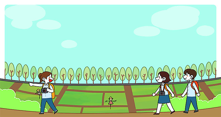 주간 PSD 나무 학생 여자 남자 교복 일러스트 청소년 논 야외 세명 카메라 시골 허수아비 고향 견학 국내일러스트 자연요소 식물 옷 교육 농업 사람 전자제품 파일형식