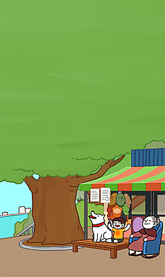 주간 PSD 나무 여자 노년 남자 어린이 일러스트 성인 야외 두명 상점 시골 강아지 평상 고향 문방구 국내일러스트 자연요소 식물 사람 반려동물 개 파일형식