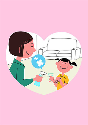 PSD 여자 포스터 어린이 일러스트 건강 성인 두명 소파 건강관리 청결 예절 예방 매너 건강수칙 소독제 국내일러스트 의자 관리 사람 위생 파일형식