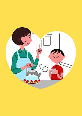 PSD 여자 남자 포스터 어린이 일러스트 주전자 건강 성인 두명 컵 물 건강관리 청결 예절 예방 매너 건강수칙 끓이기 국내일러스트 자연요소 식기 모션 주방용품 관리 사람 위생 파일형식