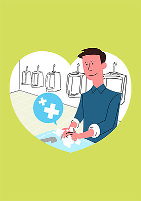 PSD 남자 포스터 일러스트 건강 한명 성인 건강관리 청결 예절 화장실 예방 변기 손씻기 매너 건강수칙 소변기 코로나바이러스 국내일러스트 1 관리 사람 바이러스 위생 씻기 파일형식