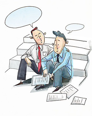 PSD 남자 종이 말풍선 일러스트 직장 성인 두명 계단 직장인 비즈니스맨 위로 국내일러스트 직업 회사 비즈니스 사람 파일형식