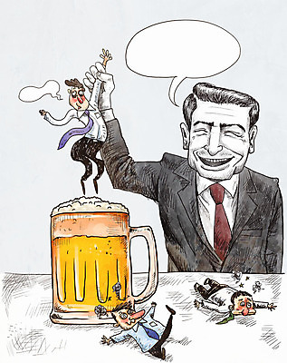 PSD 남자 말풍선 일러스트 직장 여러명 성인 직장인 비즈니스맨 만취 맥주잔 회식 국내일러스트 직업 다수 술잔 회사 비즈니스 사람 식사 술취함 파일형식